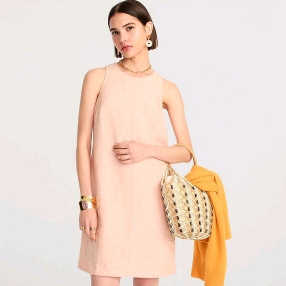 J. Crew Dresses & Skirts - J.Crew Light Pink Coral Tunic Linen Shift Dress Size Small